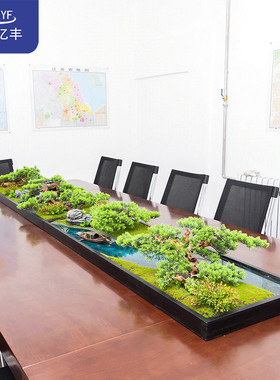大型长桌会议桌花微景观餐桌装饰摆件自助餐台定制高档西餐桌摆台