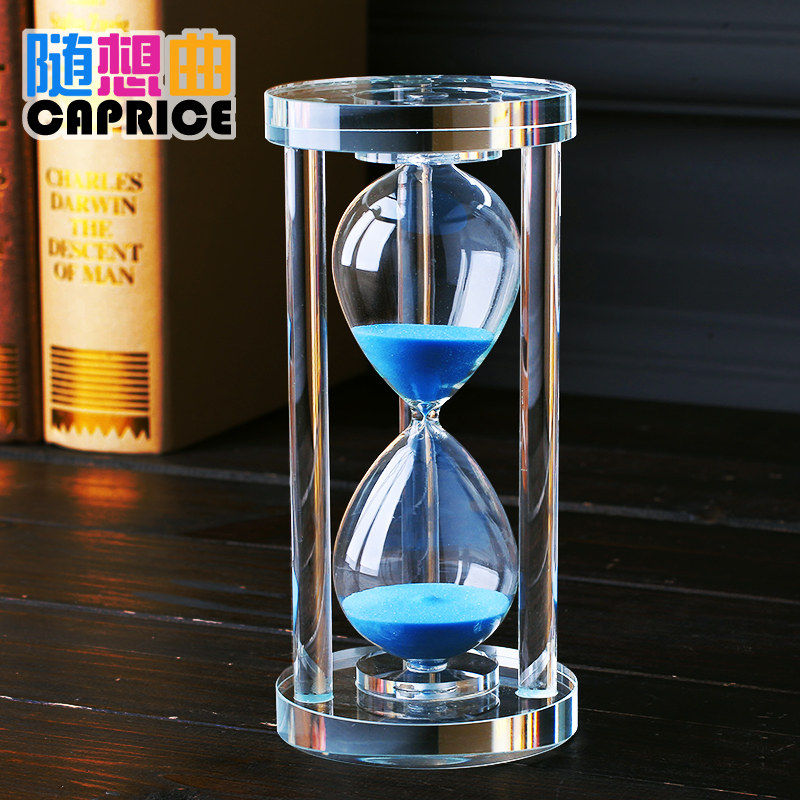 水晶沙漏计时器30/60分钟个性简约现代儿童防摔摆件送女生日礼物