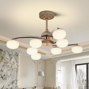 客厅风扇灯吊扇灯2024新款 吸顶一体大风力电扇灯现代简约家用吊灯