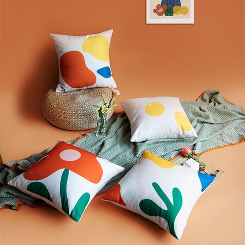 Ins风简约花朵抱枕套宿舍客厅沙发靠垫卧室床头椅子靠背靠枕套