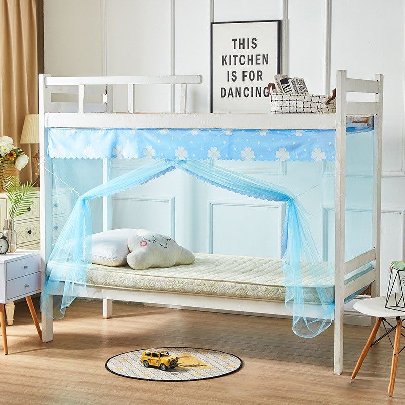 大学生宿舍上下铺防尘顶蚊帐单人床0.9x1.9m铁架床拉链文帐加密