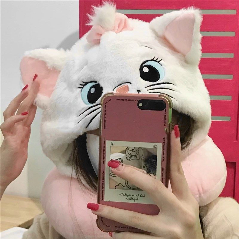 玛丽猫连帽U型枕午睡枕可爱护颈椎枕办公室旅行飞机带帽子U形枕,床上用品,U型枕/便携枕,淘宝优惠券,粉丝福利购,淘宝优惠卷