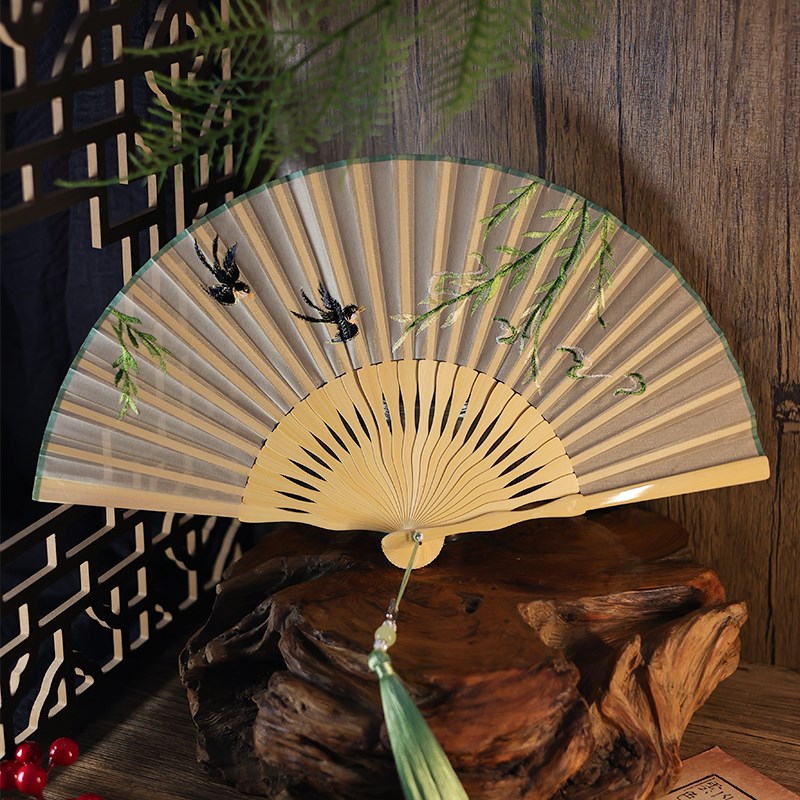 苏州苏绣扇子刺绣扇子古风折扇汉服扇子折叠扇子中国风扇子古风扇
