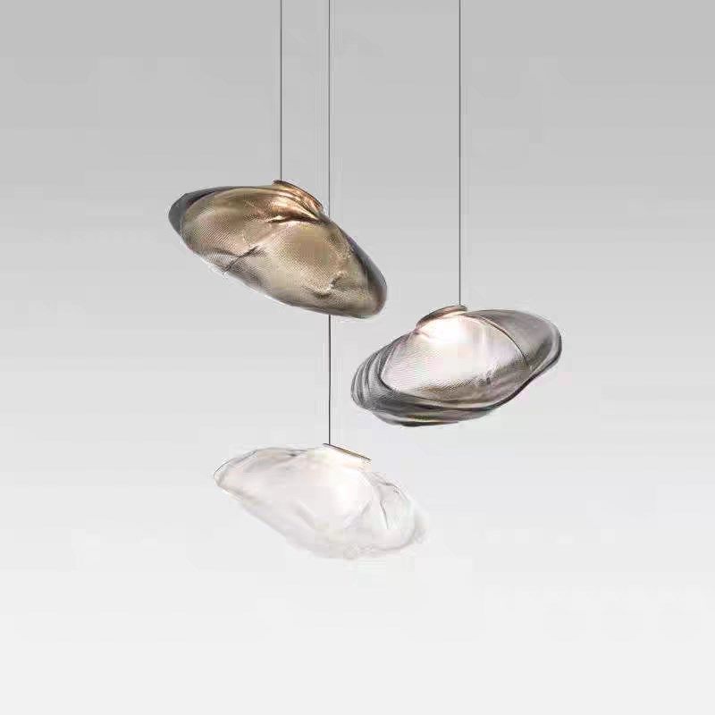 创意简约现代工业风酒店别墅咖啡厅餐厅吧台艺术云朵玻璃餐饮吊灯