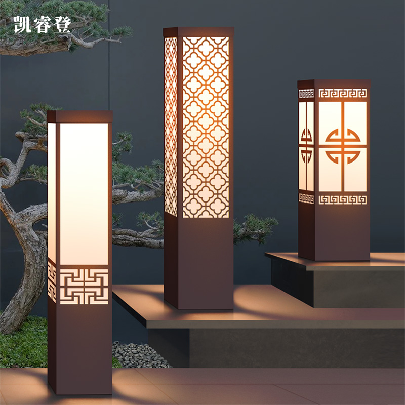 不锈钢草坪灯太阳能中式别墅花园庭院灯草地灯户外防水小区景观灯