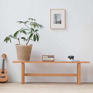 北欧实木长条凳简约日式家用樱桃木原木橡木大板餐桌凳长板凳