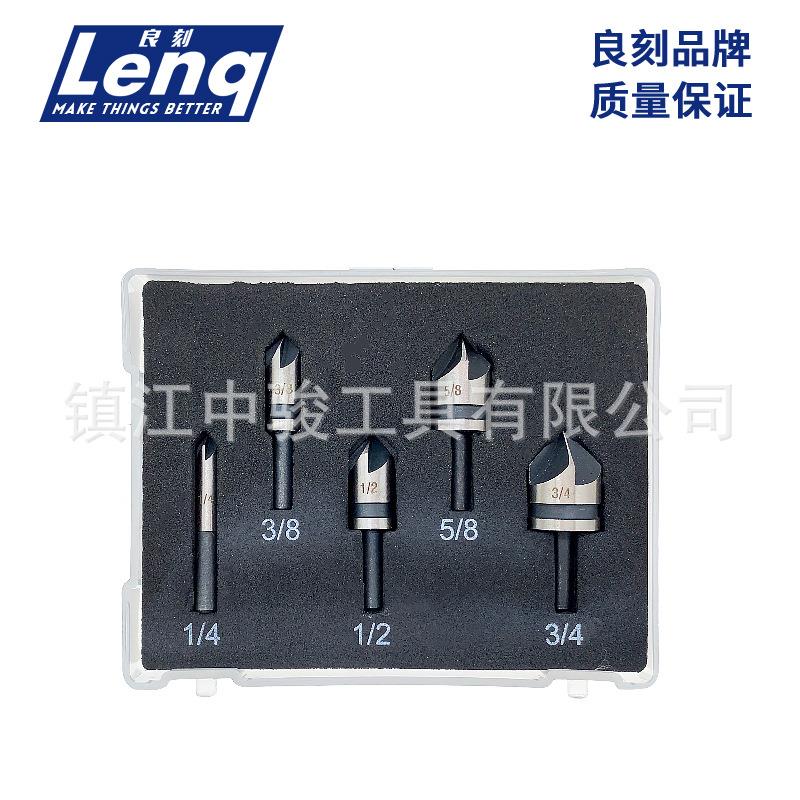 跨境5件套五刃倒角器工具套装黑色英制1/4,3/8,1/2,5/8,3/4