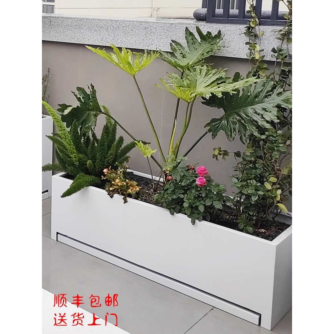 R*不锈钢花盆托盘阳台花箱可订楼顶露台种植箱花池组长方形室内外