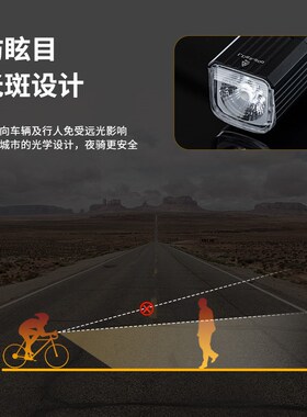 LEADBIKE自行车前灯夜骑强光手电筒400/600/800流明防水防眩光