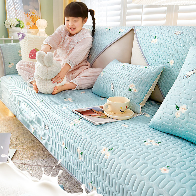 夏季乳胶冰丝沙发垫新款2023简约现代四季通用沙发套罩凉席坐垫子