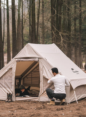 户外豪华露营glamping棉布充气帐篷野营自驾双人加厚防雨棉布帐篷