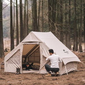 户外豪华露营glamping棉布充气帐篷野营自驾双人加厚防雨棉布帐篷