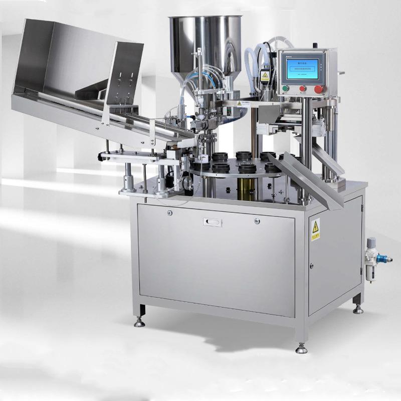 化妆品洗面奶塑料管膏体灌装后封尾机双工位高速封尾封口机包装机