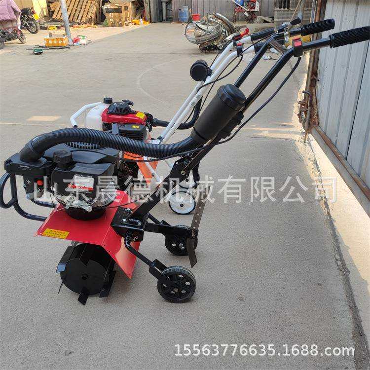 家用小型除草机 手推大棚果园松土二冲程单人锄地机