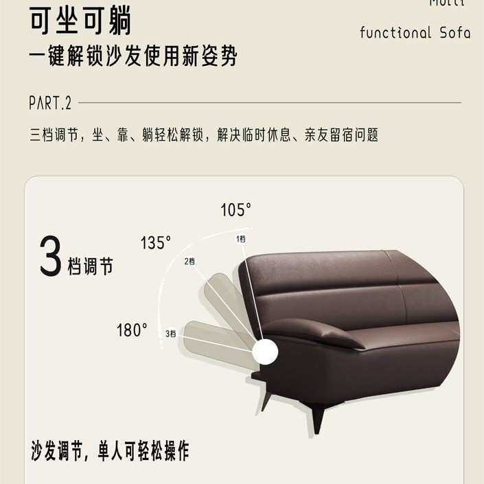 现代简约小户型猫抓皮沙发床一体两用家具出租房客厅可折叠式沙发