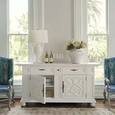 法式复古实木餐边柜别墅简约风客厅雕花收纳储物柜美式轻奢玄关柜