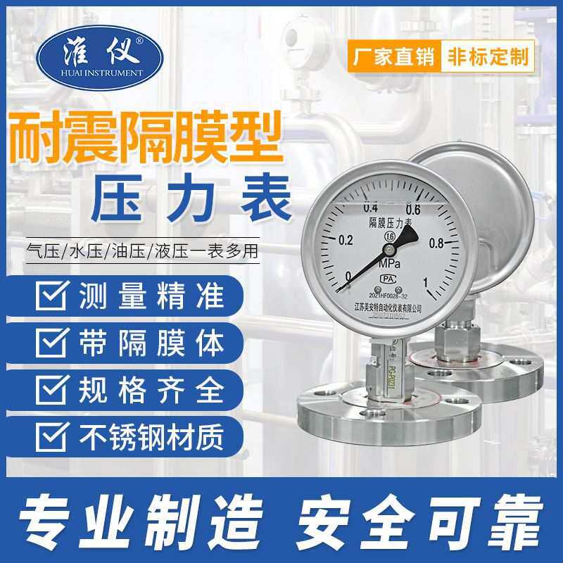 专业生产耐高温压力表dn15不锈钢法兰卫生型隔膜耐腐蚀 - 实物图