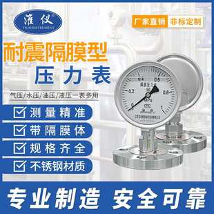 专业生产耐高温压力表dn15不锈钢法兰卫生型隔膜耐腐蚀