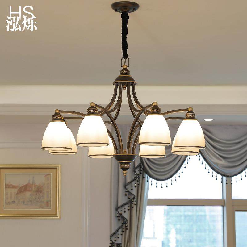 美式田园吊灯客厅灯铁艺简约餐厅灯具创意个性大气卧室灯书房灯饰