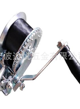 供应1200LBS手动绞盘带10米黑色织带1200LBS手摇绞车