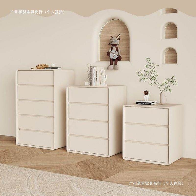 白色奶油风五斗柜卧室简约现代收纳柜三斗柜客厅实木储物柜抽屉柜
