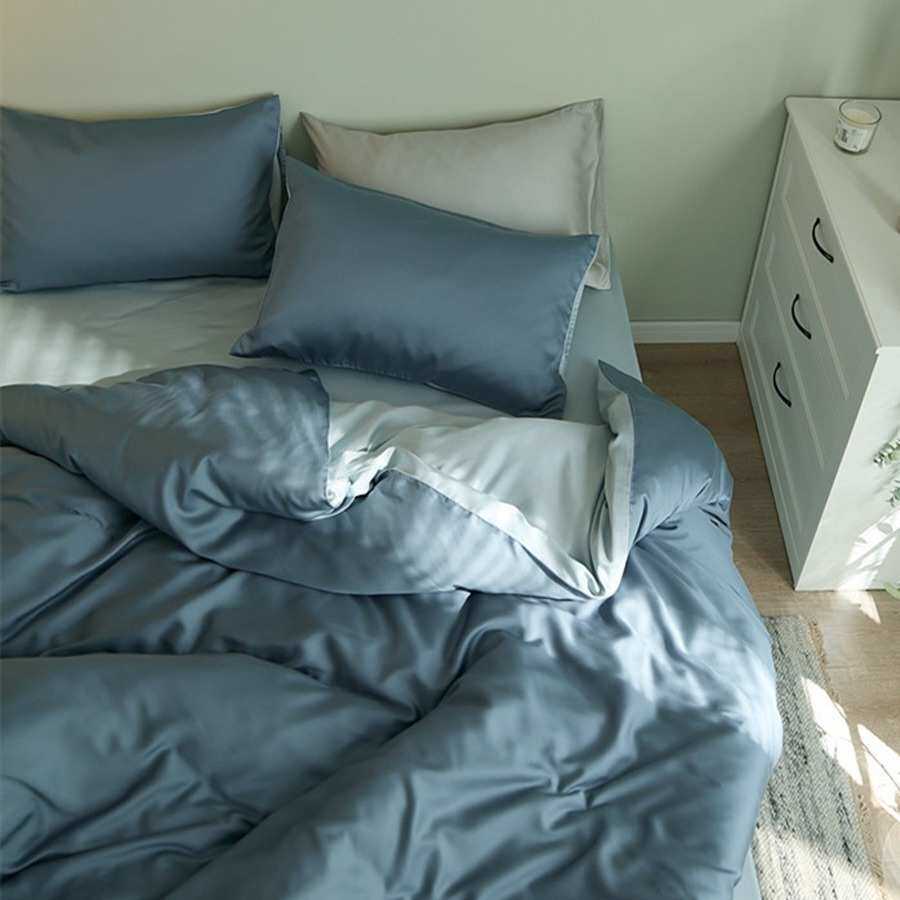 60支莱赛尔天丝四件套裸睡夏日双面冰丝凉感高档套件丝滑被套床单
