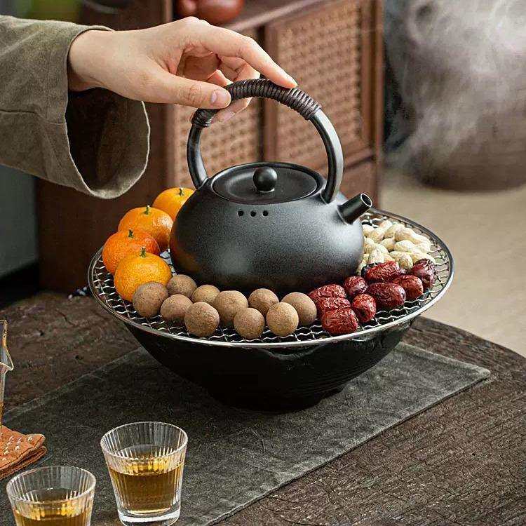 围炉煮茶电陶炉家用室内中式蒸煮茶壶烧茶炉煮茶器陶瓷玻璃泡茶壶