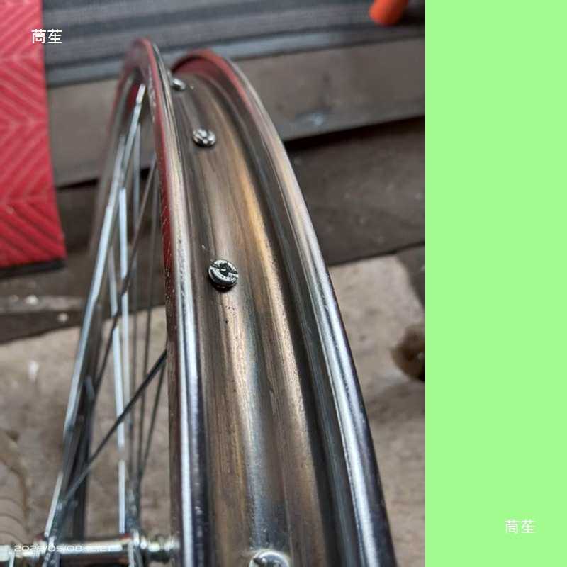 40老式自行车24/26x1 3/8车圈钢铁圈单层加厚拉杆刹车毂36孔32洞