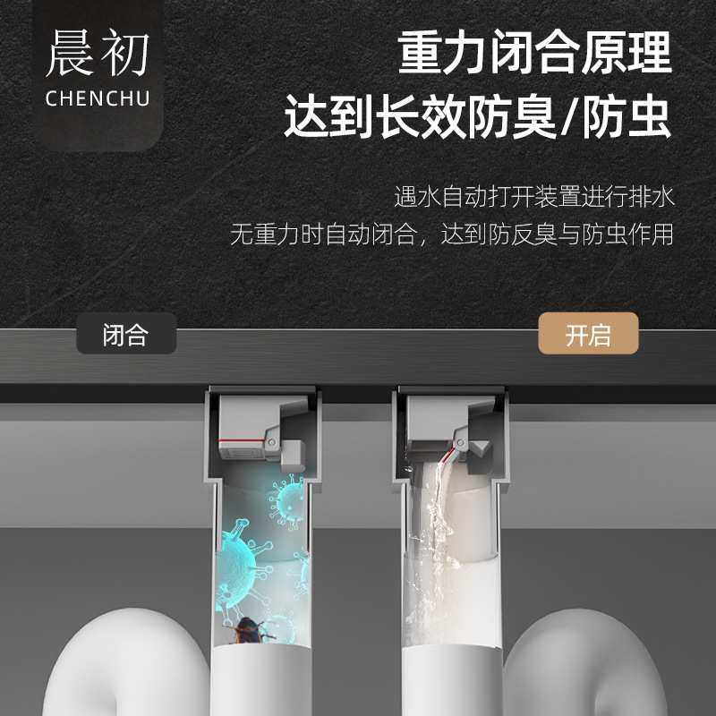 3.5cm线性地漏不锈钢304隐形大排量直排内芯可更换易清理家装地漏