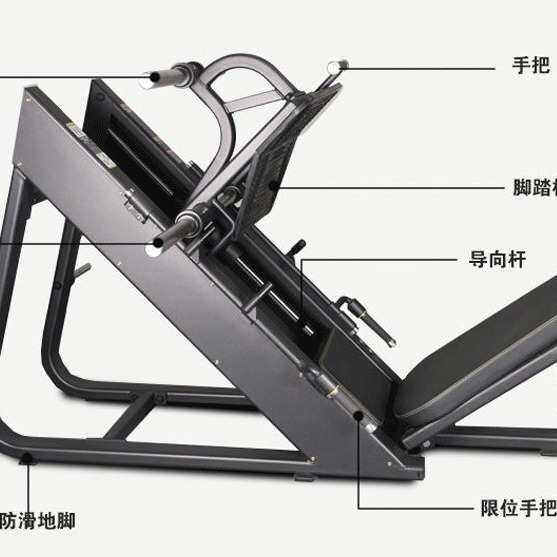 倒蹬机Leg Press健身房训练器 商用健身器 蹬腿训练器 45度倒蹬机
