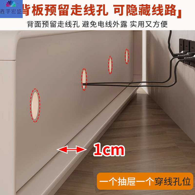 茶几电视柜组合整套奶油风落地高档电视柜带抽屉奶白色收纳储物柜