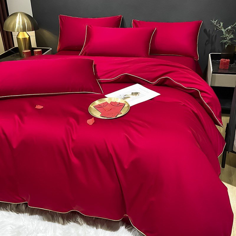 结婚四件套床上用品被子被褥全套大红婚嫁喜被婚庆被子全套一整套