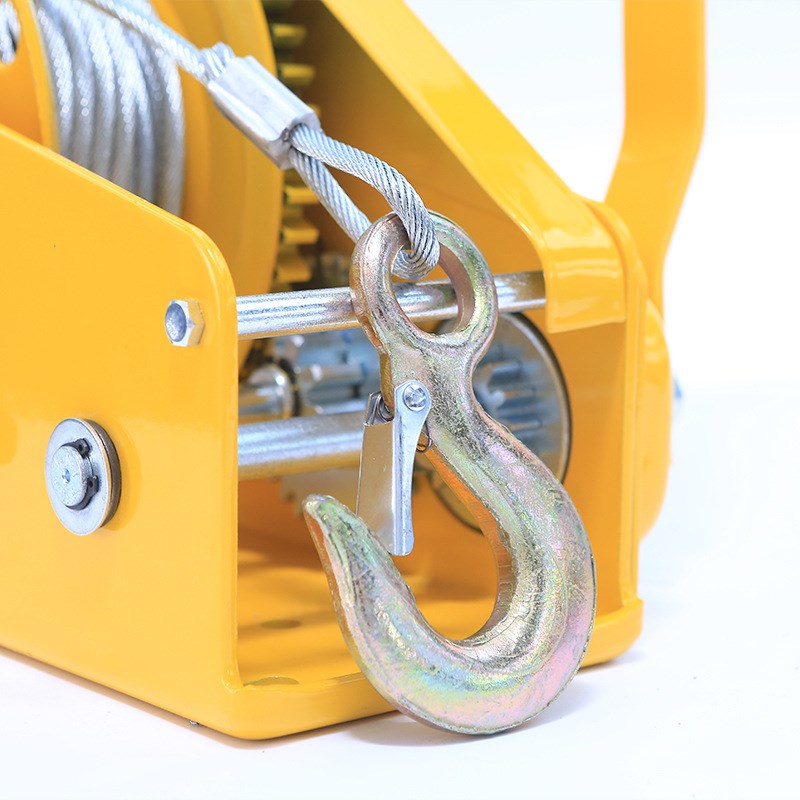 钢丝绳牵引小型绞车 1200磅卷扬机牵引机 双向自锁式手摇绞盘