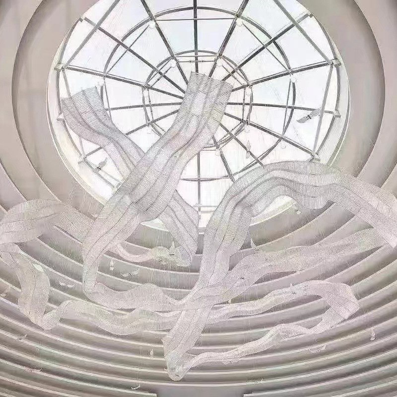 非标工程灯具飘带吊灯酒店大堂会客厅展厅定制大吊灯中山灯饰工厂