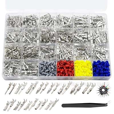 跨境1050PCS汽车连接器配件插针公母插头压接接线端子1-3.5mm