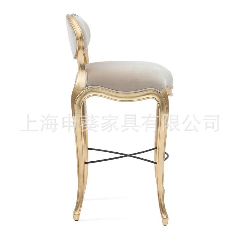 美式乡村现代简约吧台椅创意极简靠背高脚椅酒吧餐厅别墅样板房