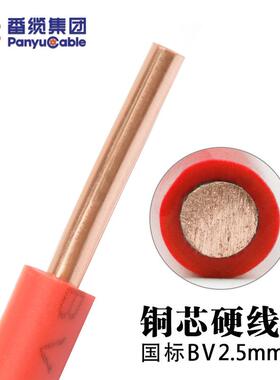 BV2.5平方电线铜线家装家用单股单芯线国标纯铜芯电缆线番禺