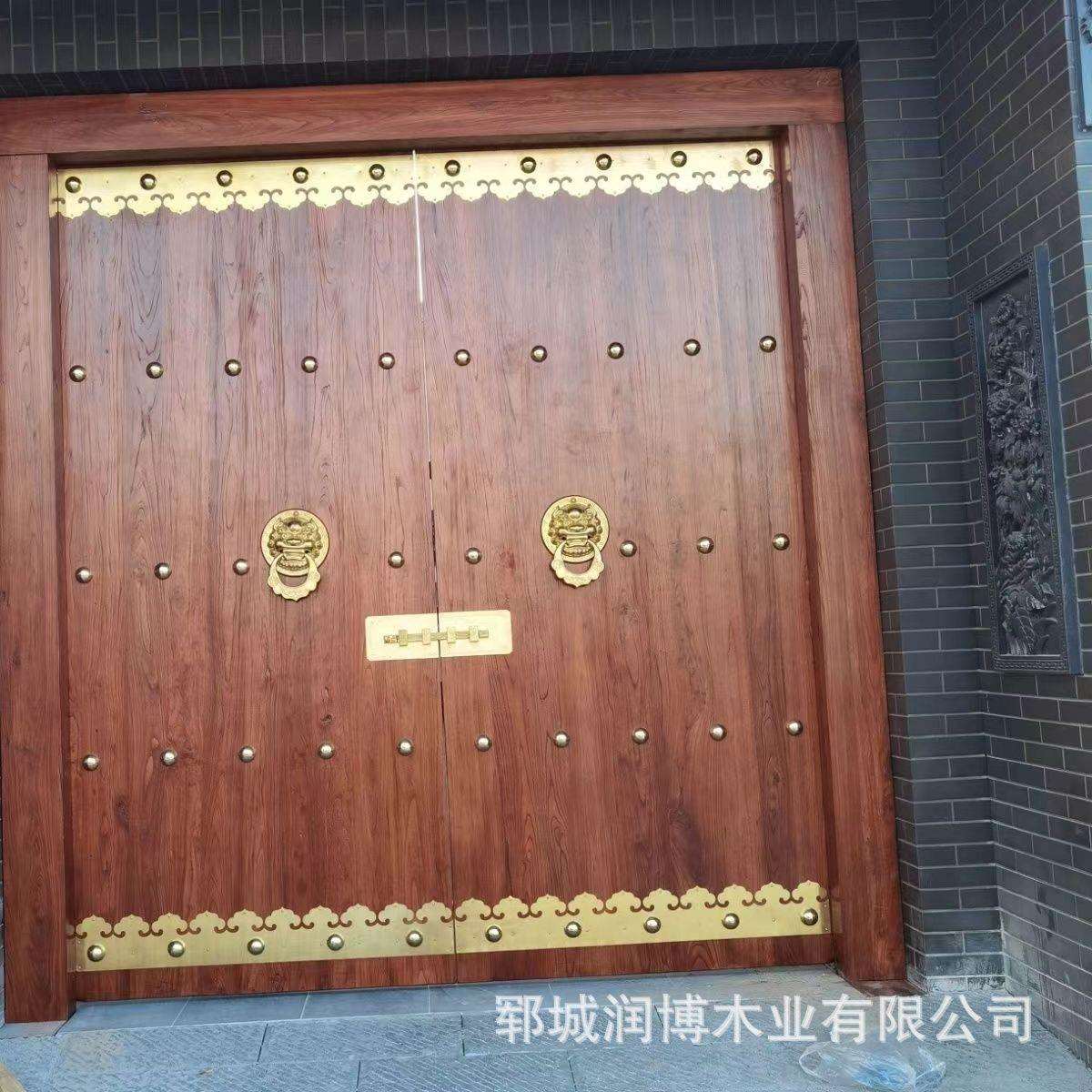 老榆木仿古大门农舍庭院双开门餐饮古典双开进户大门古建老式门