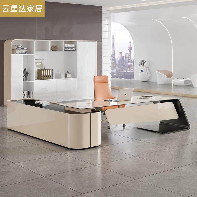 烤漆老板桌办公桌简约现代创意时尚经理总裁桌椅组合轻奢大班台