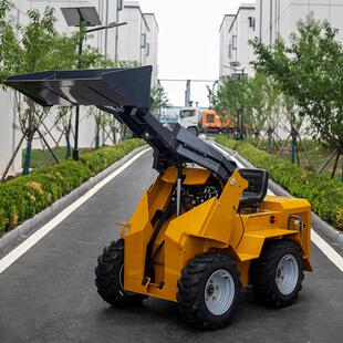 履带式迷你滑移装载机厂家 汽油轮式小铲车扫雪铲雪专用工程破碎