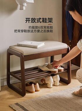 门家换用口实木鞋凳入户可GSU坐鞋架进门简约玄关收纳鞋入柜门穿