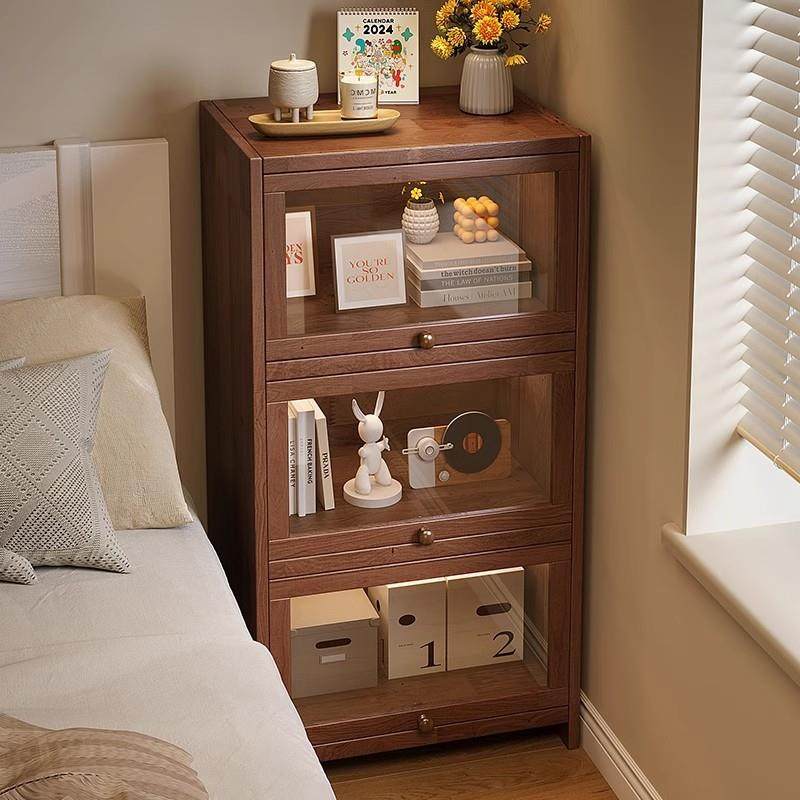 实木床头柜美式复古风卧室床边柜子家用多层收纳储物柜夹缝置物架,电子元器件市场,其它元器件,淘宝优惠券,粉丝福利购,淘宝优惠卷