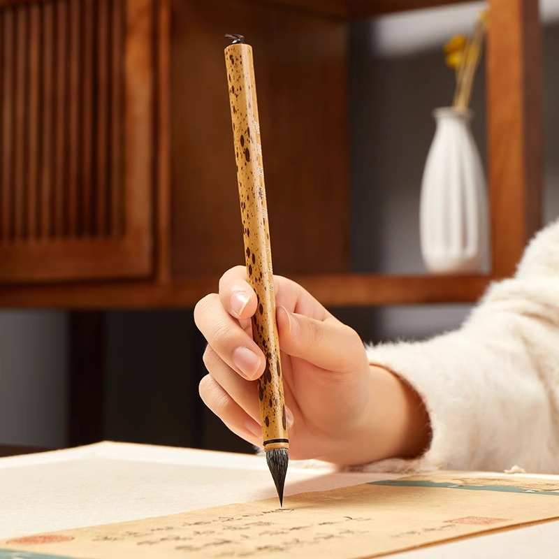 六品堂鸡距笔小楷狼毫毛笔字书法紫羊兼毫成人软笔手工缠纸工艺