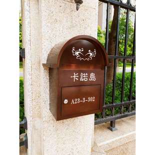 厂家别墅挂墙信报箱不锈钢户外防雨信奶箱欧式复古邮箱