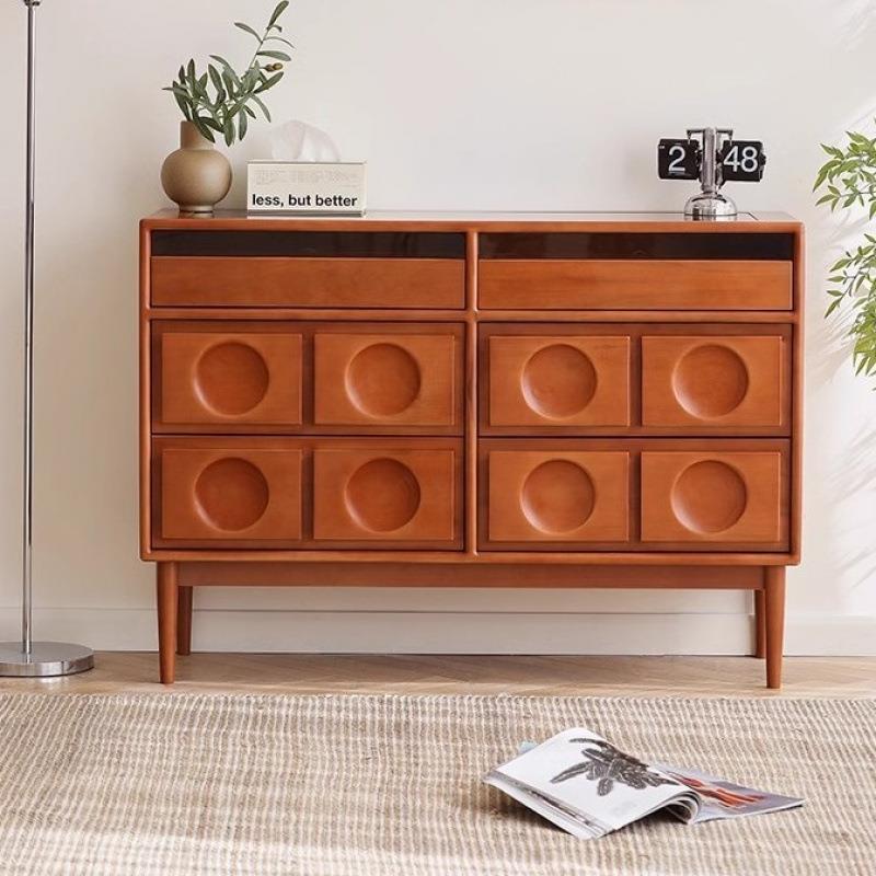 新款实木中古六斗柜首饰展示柜卧室床尾多层落地餐边柜玄关收纳柜