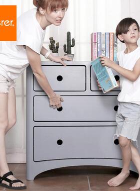 soerer四斗柜儿童青少年成多层实木复合收纳五斗柜全大抽屉储物柜