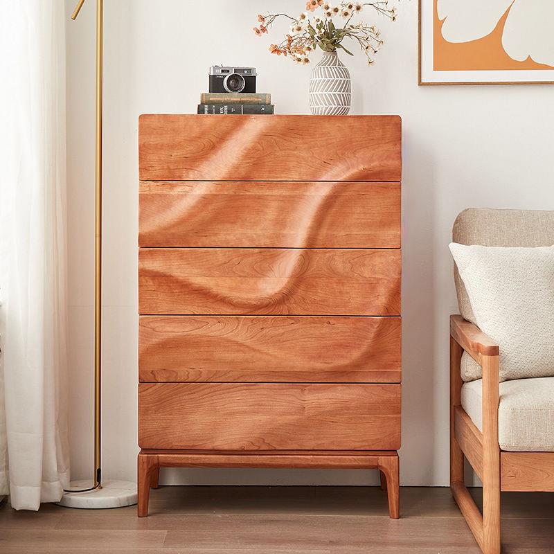 设计师立柜北欧实木五斗柜樱桃木卧室收纳柜日式小户型客厅储物柜