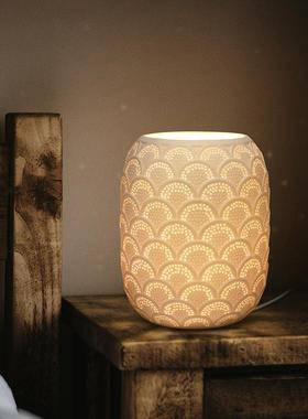 创意陶瓷夜灯饰卧室床头台灯北欧式装饰摆件工艺品圣诞节氛围桌灯