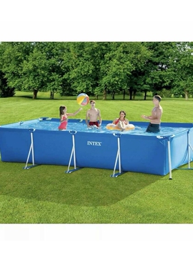 INTEX28274  4.5M矩形管架水池套装带过滤泵大型家庭别墅泳池