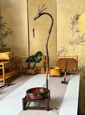 大漆手作龙挂香竹制工艺挂香架经典复刻古代竹子香台架